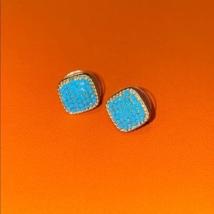 Turquoise and gold stud earrings